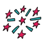 een ontploffing van sterretjes om impact aan te duiden